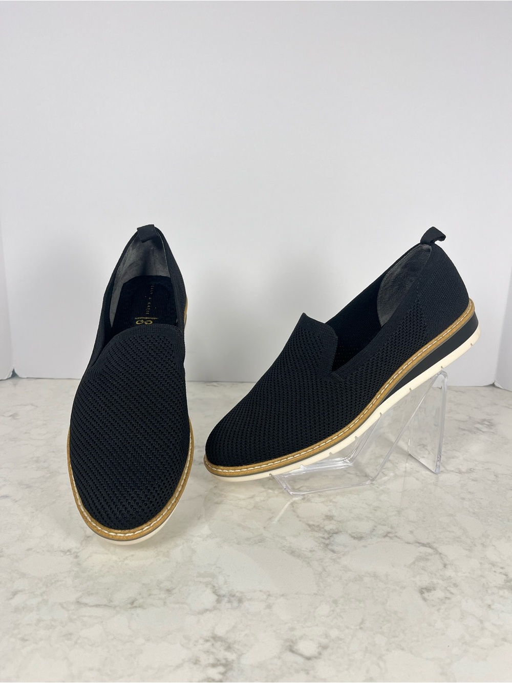 Kelly & Katie Black Knit Slip-On Loafer
